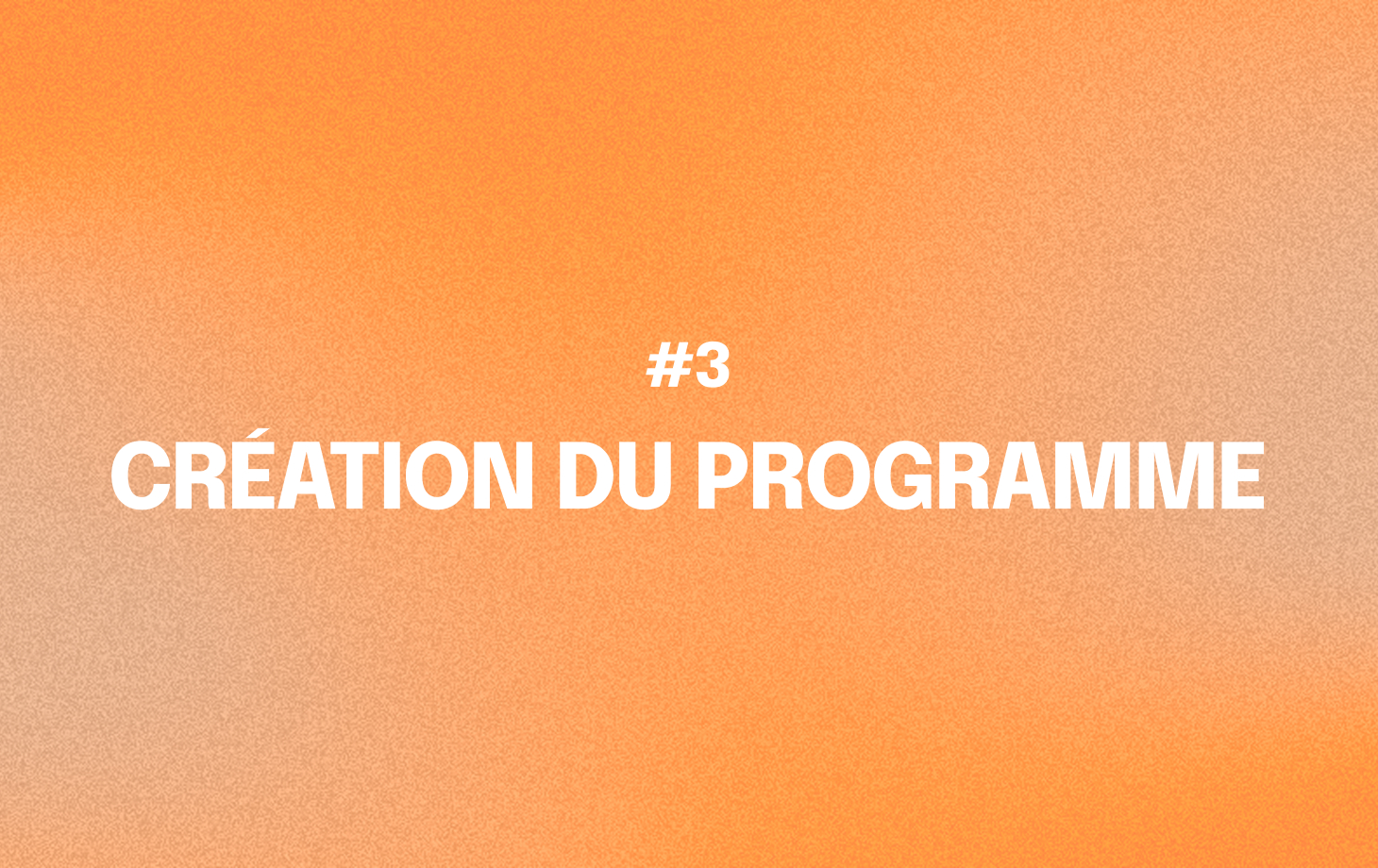 Création du programme